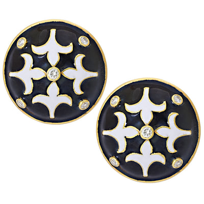 Earrings-Diamond (Enamel)