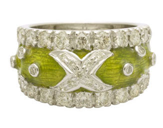 Repair - Ring - Diamond with Enamel in Silver (130KS) | Singhvi Jewels