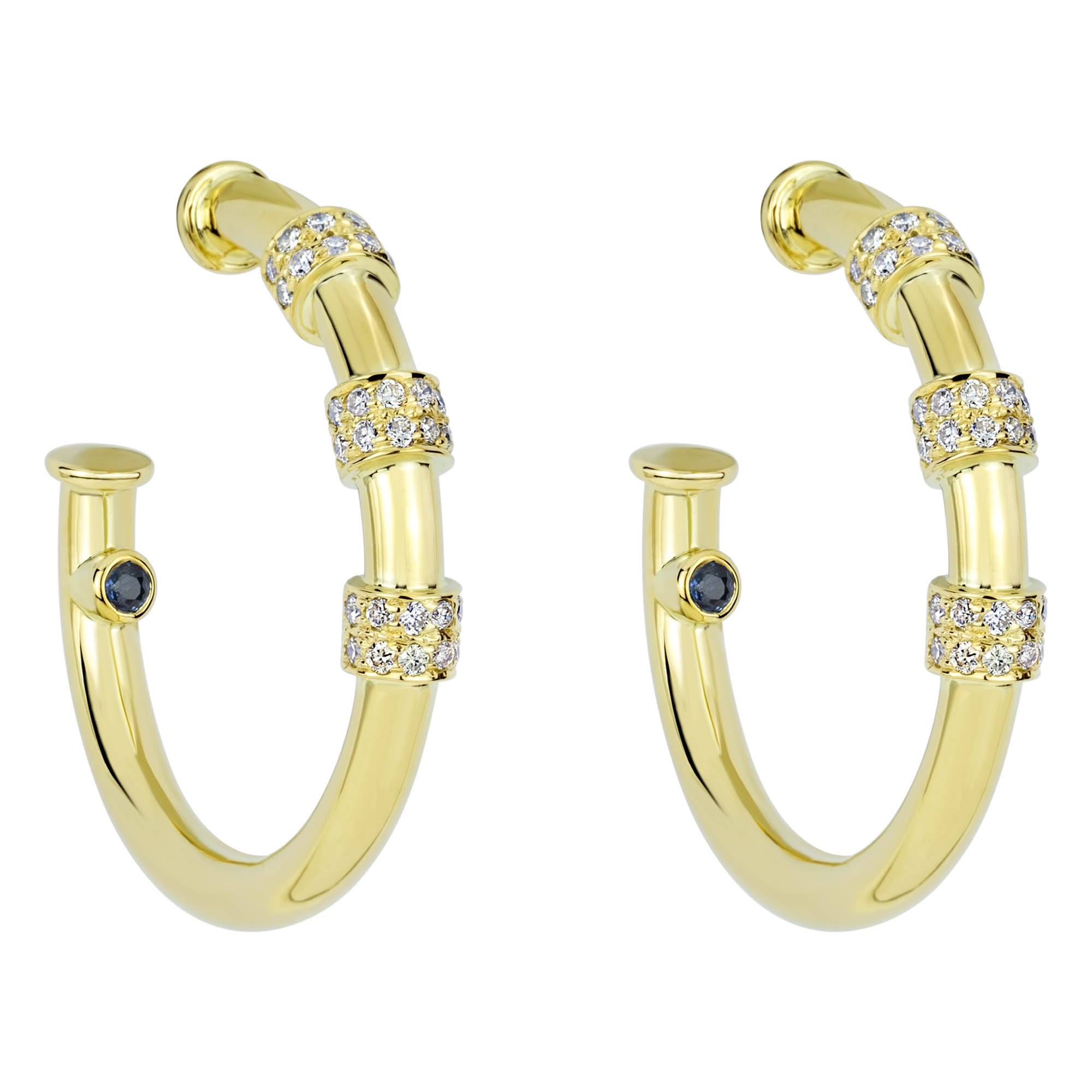 Earrings - Blue Sapphire And Diamond (2304F) | Singhvi Jewels