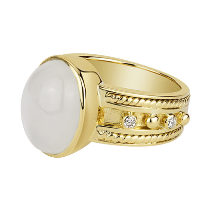 Ring - Moonstone And Diamond (1683J) | Singhvi Jewels