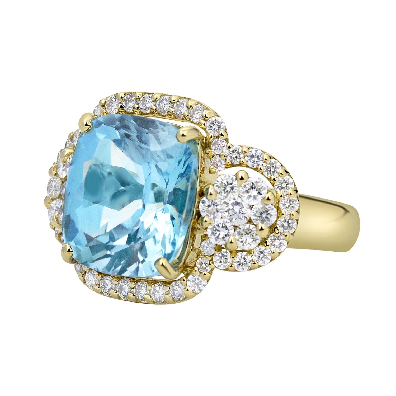 Ring - Blue Topaz And Diamond (2330E) | Singhvi Jewels