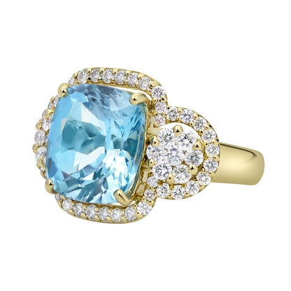 Ring - Blue Topaz And Diamond (2330E) | Singhvi Jewels