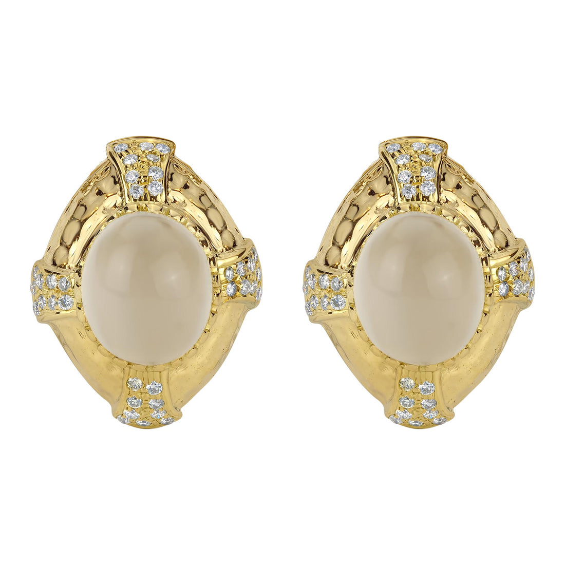 Earrings - Moonstone and Diamond | Singhvi Jewels