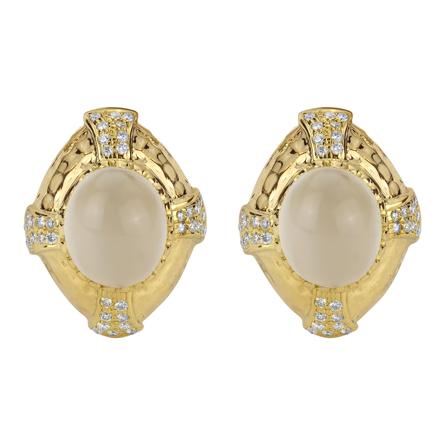 Earrings- Moonstone And Diamond (1659F) | Singhvi Jewels