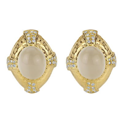 Earrings- Moonstone And Diamond (1659F)