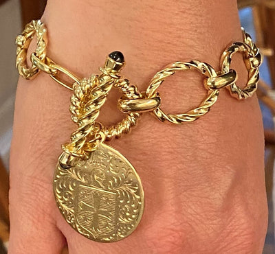 Repair - Toggle Bracelet - Gold With Blue Sapphire - 2267D