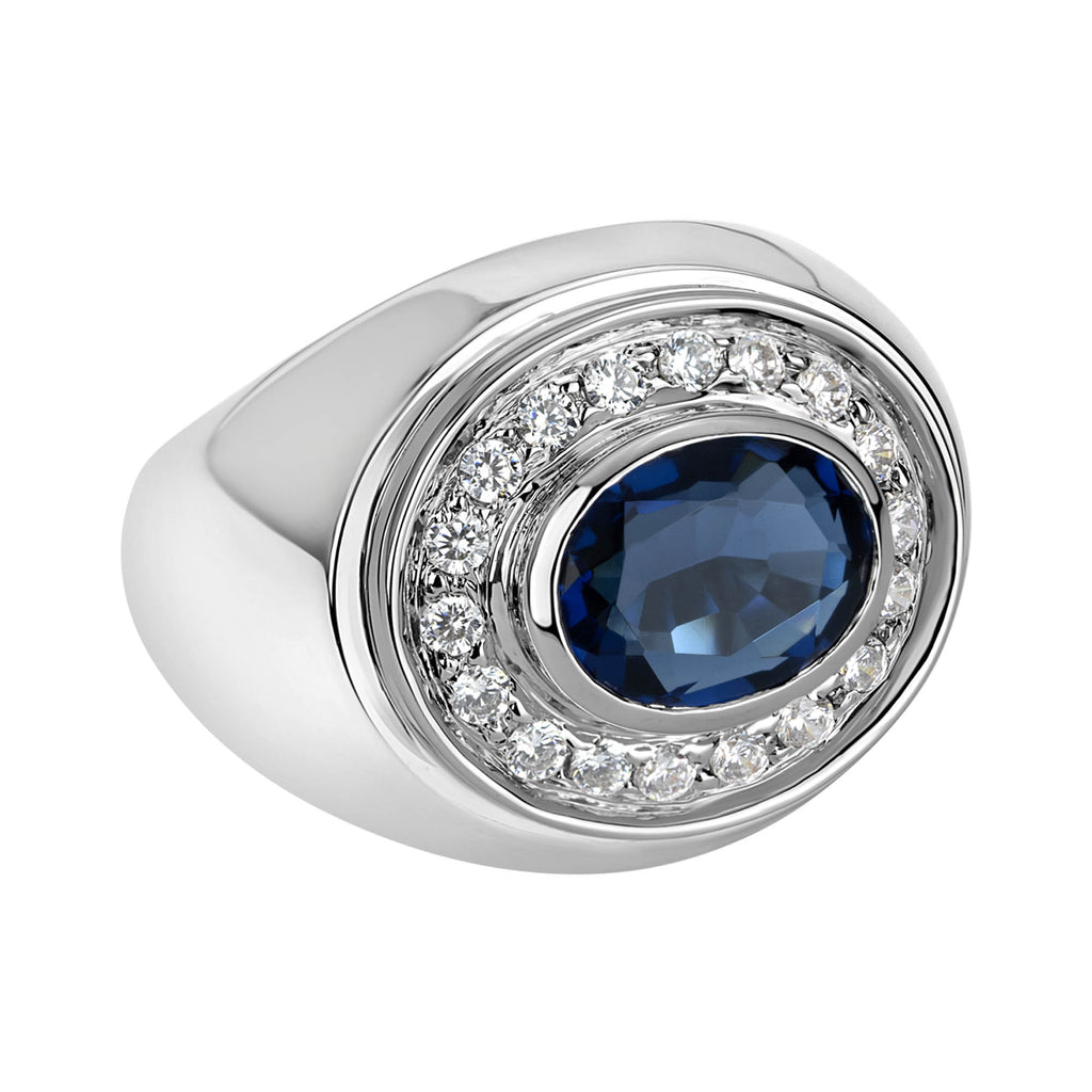 Repair - Ring - Blue Sapphire and Diamond in 18K Gold