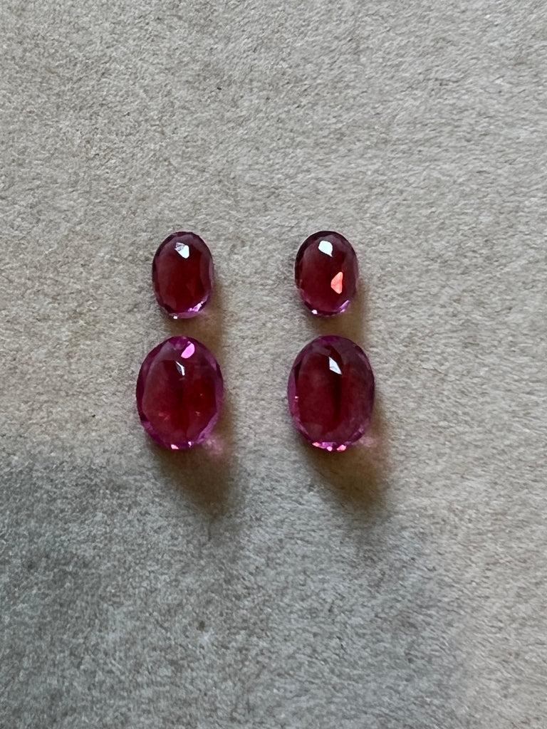 Repair - Earrings - Rubellite and Diamond in 18K Gold