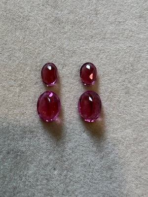 Repair - Earrings - Rubellite and Diamond in 18K Gold