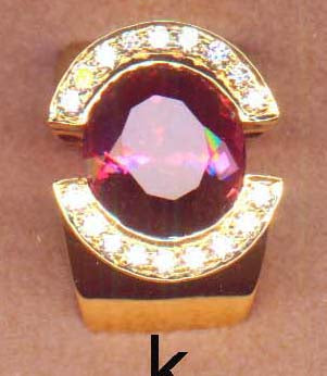Repair - Ring - Rubellite and Diamond in 18K Gold (321K)