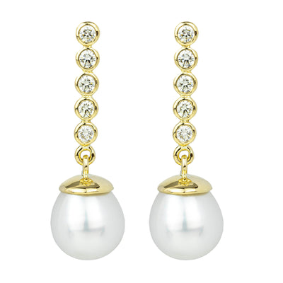 Repair - Earrings - South Sea Pearl And Diamond in 18K Gold (2257A)