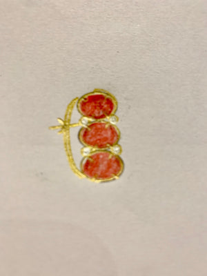Repair - Earrings - Rubellite and Diamond in 18K gold