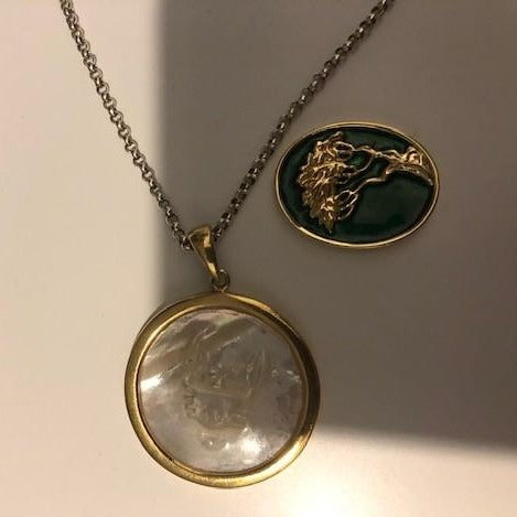 Repair - Pendant - 18K Gold with Green Enamel (2224A) | Singhvi Jewels