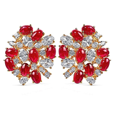 Earrings - Ruby And Crystal