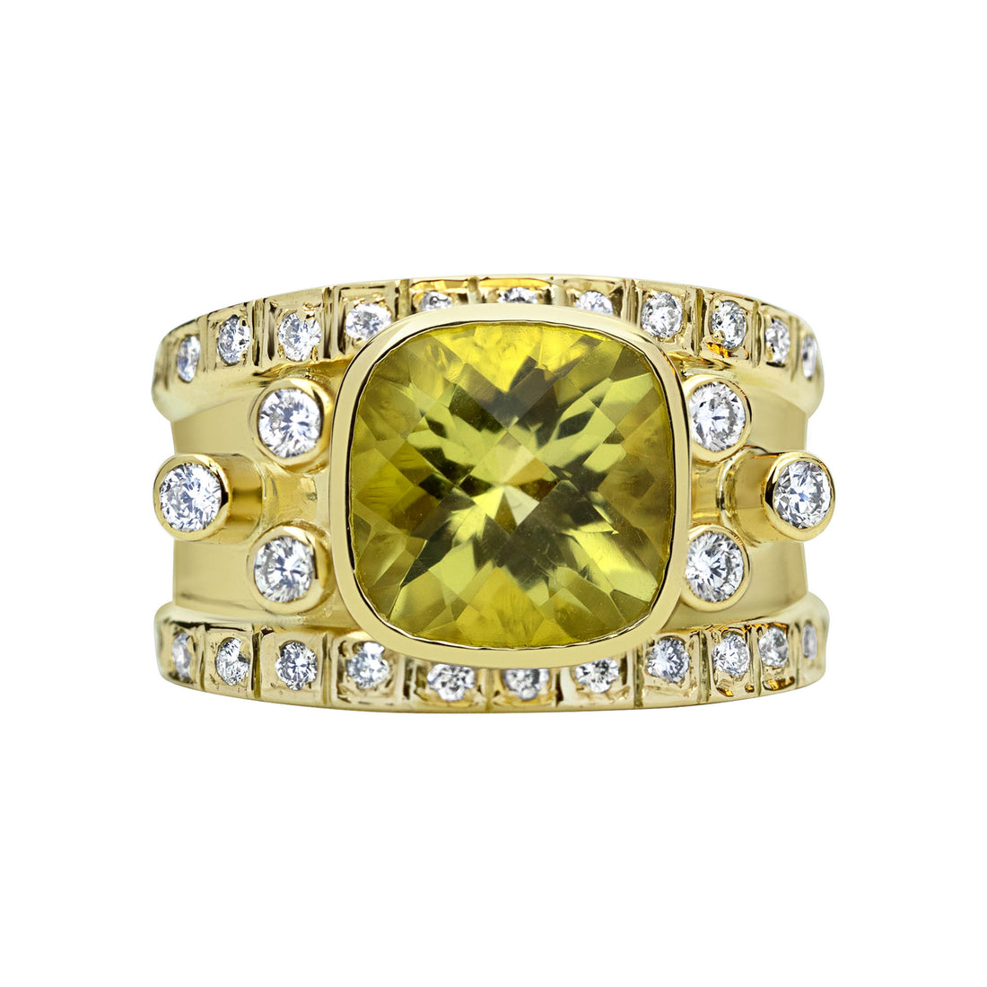 Ring - Lemon Quartz and Diamond | Singhvi Jewels