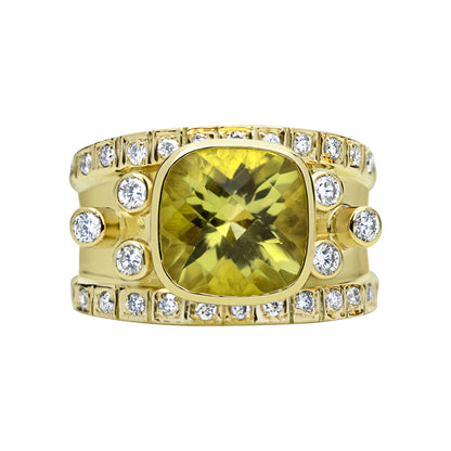Ring - Lemon Quartz And Diamond (2317A) | Singhvi Jewels