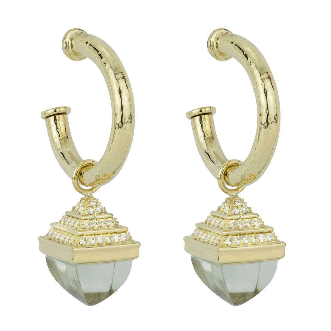 Earrings - Green Quartz and Diamond | Singhvi Jewels