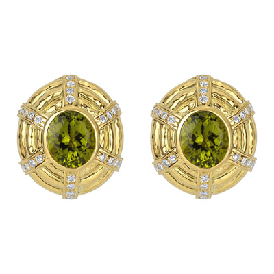 Earrings - Peridot And Diamond (1560C)