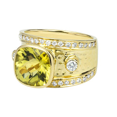 Ring - Lemon Quartz And Diamond