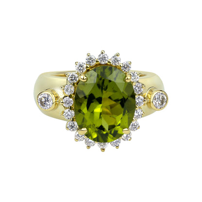 Ring - Peridot And Diamond (2332A) | Singhvi Jewels