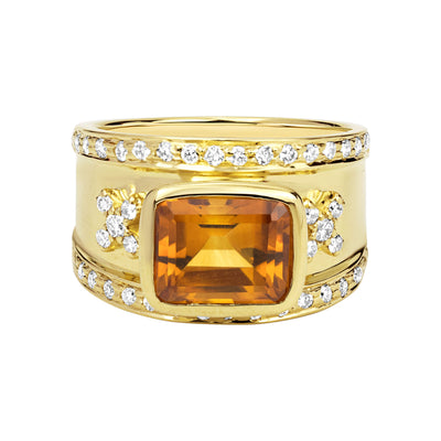 Ring - Citrine And Diamond