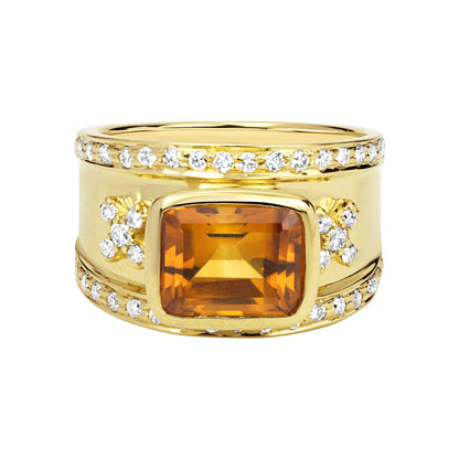 Ring - Citrine And Diamond (2328D) | Singhvi Jewels