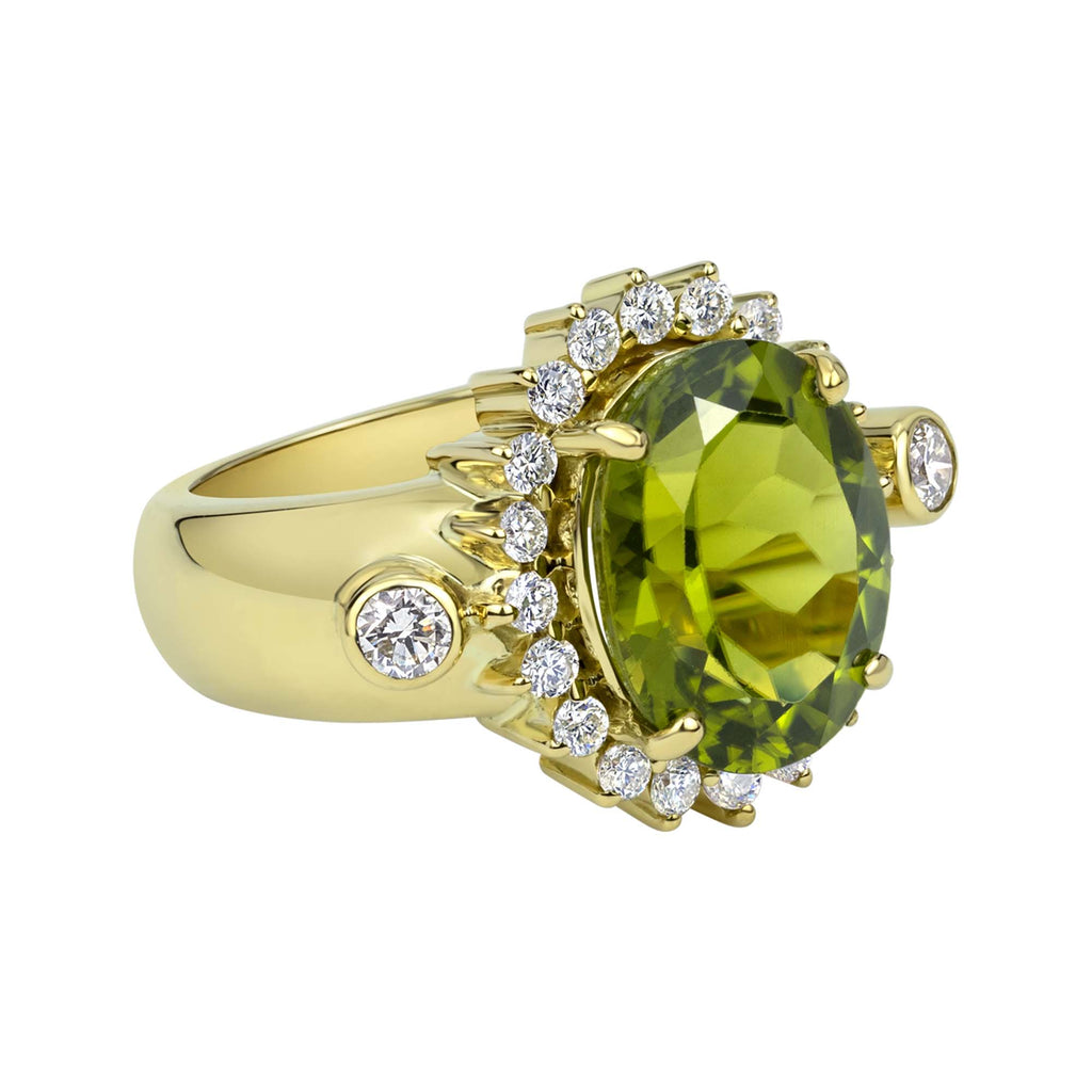 Ring - Peridot And Diamond