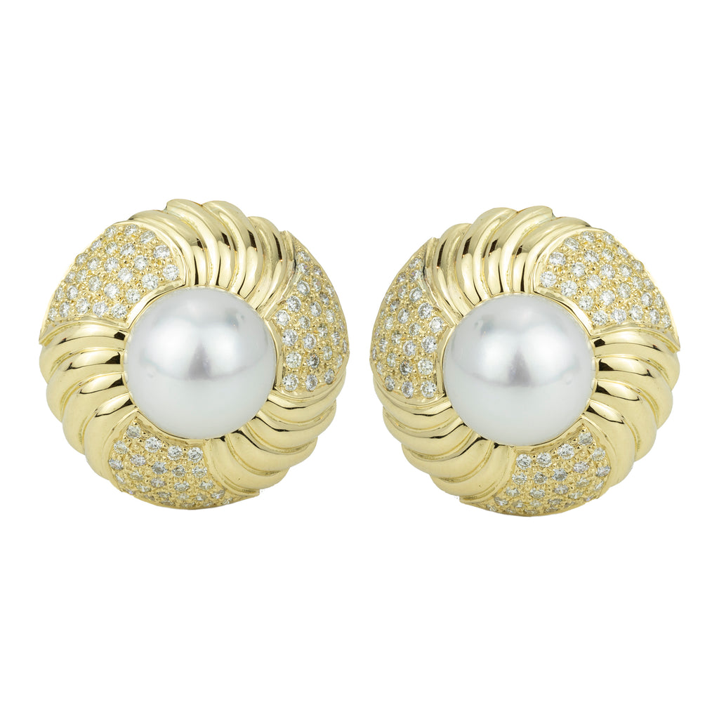 Earrings - South Sea Pearl & Diamond