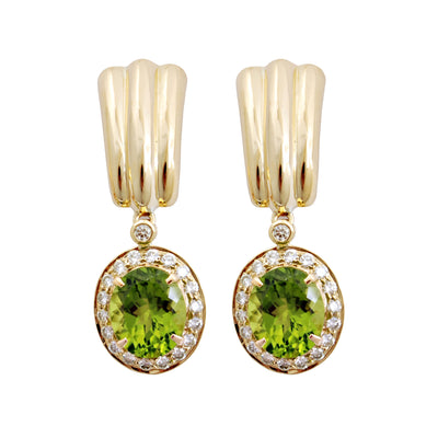 Earrings - Peridot And Diamond