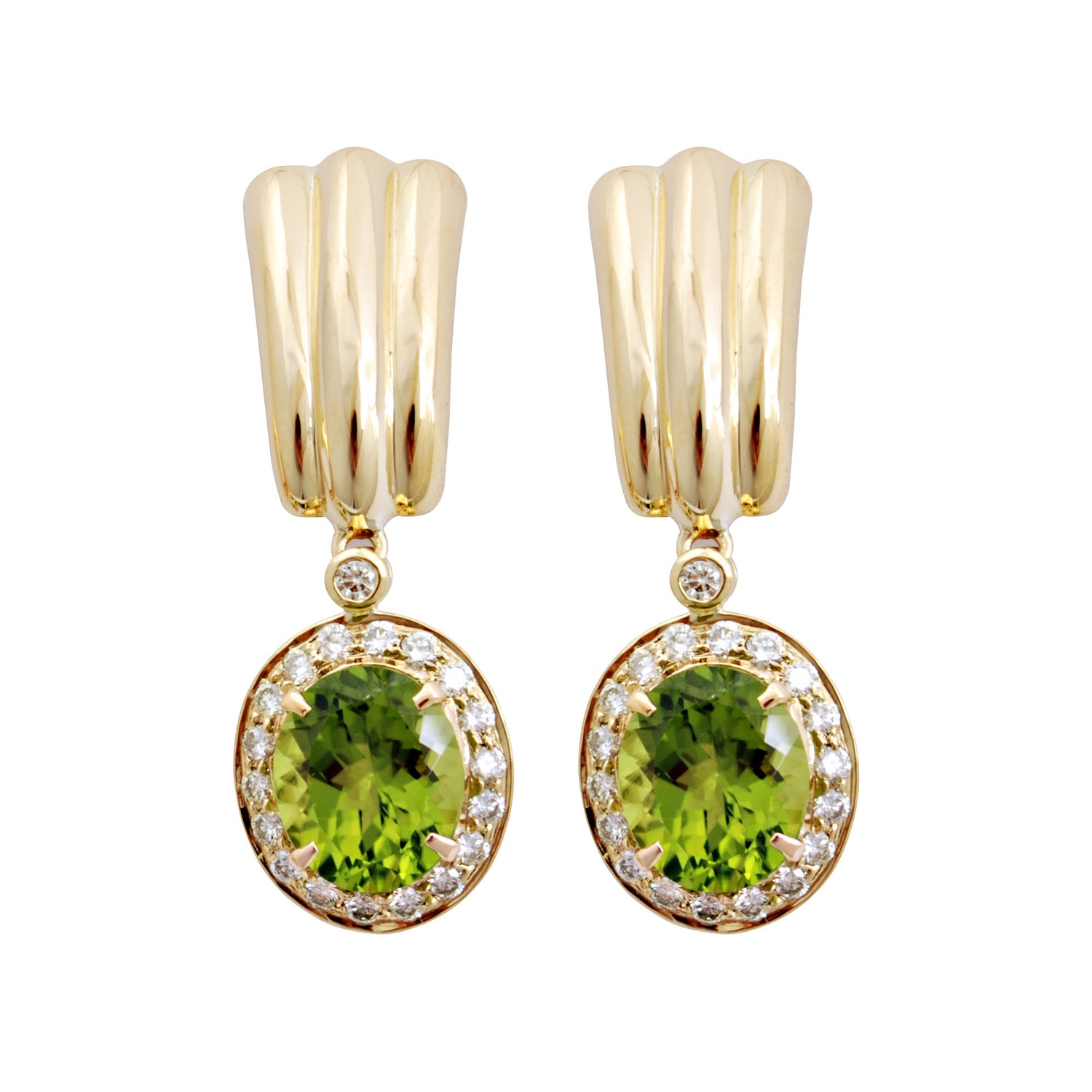 Earrings- Peridot And Diamond (1480F) | Singhvi Jewels