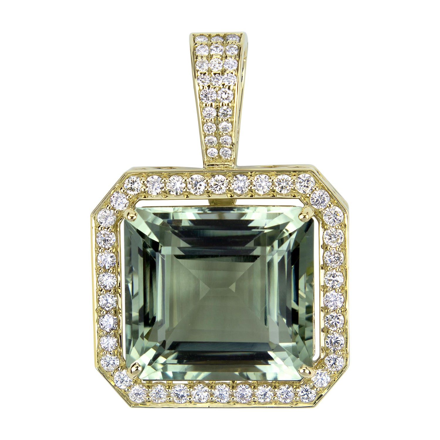 Pendant - Green Quartz And Diamond (2334A) | Singhvi Jewels