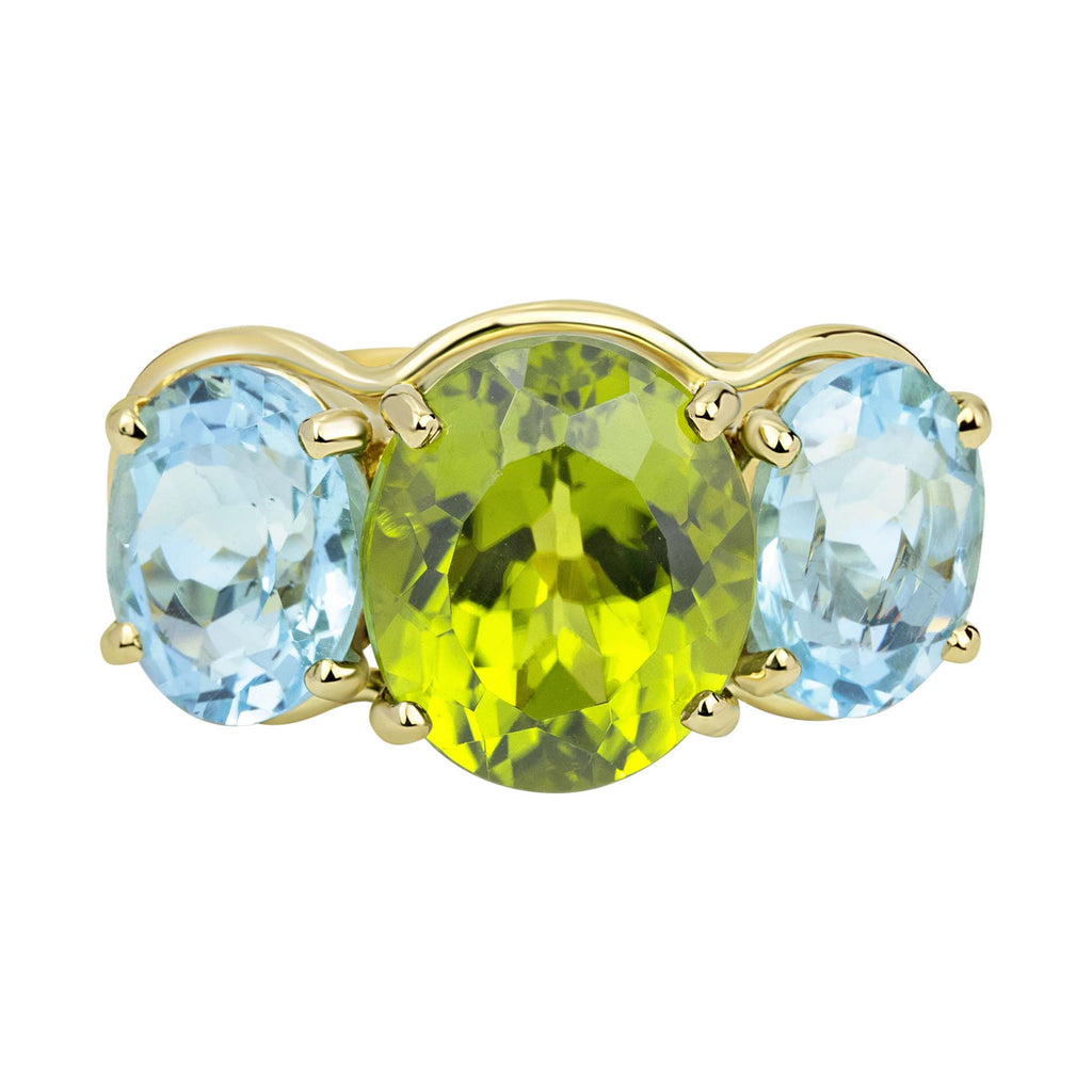 Ring - Peridot And Blue Topaz