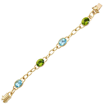 Bracelet- Blue Topaz And Peridot (1462G) | Singhvi Jewels