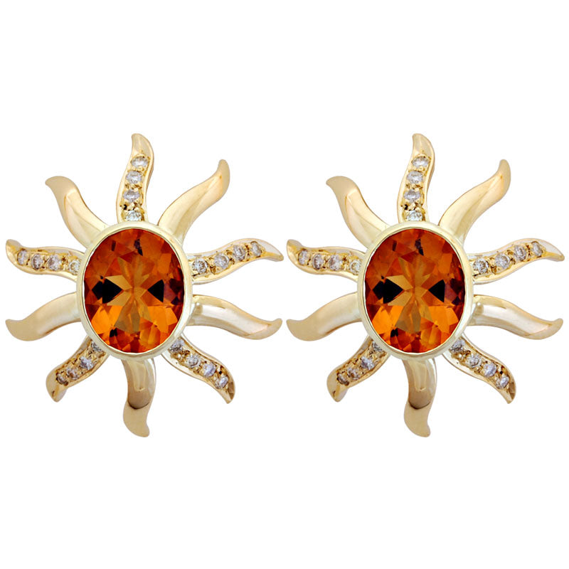Earrings - Citrine and Diamond | Singhvi Jewels