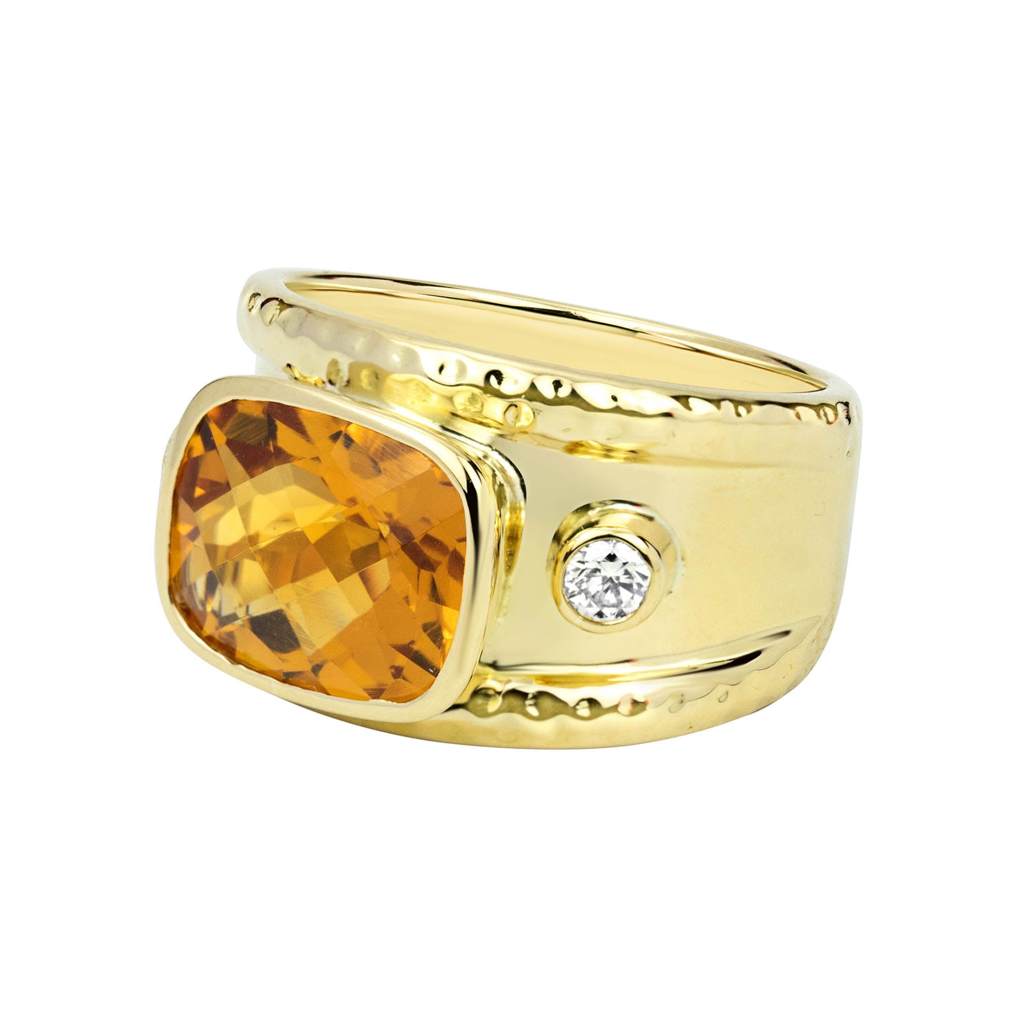 Ring - Citrine And Diamond (2322E) | Singhvi Jewels