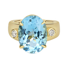 Ring - Blue Topaz And Diamond