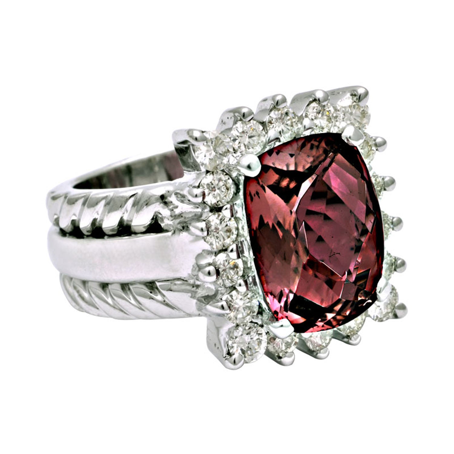 Ring- Tourmaline And Diamond (193DS) | Singhvi Jewels