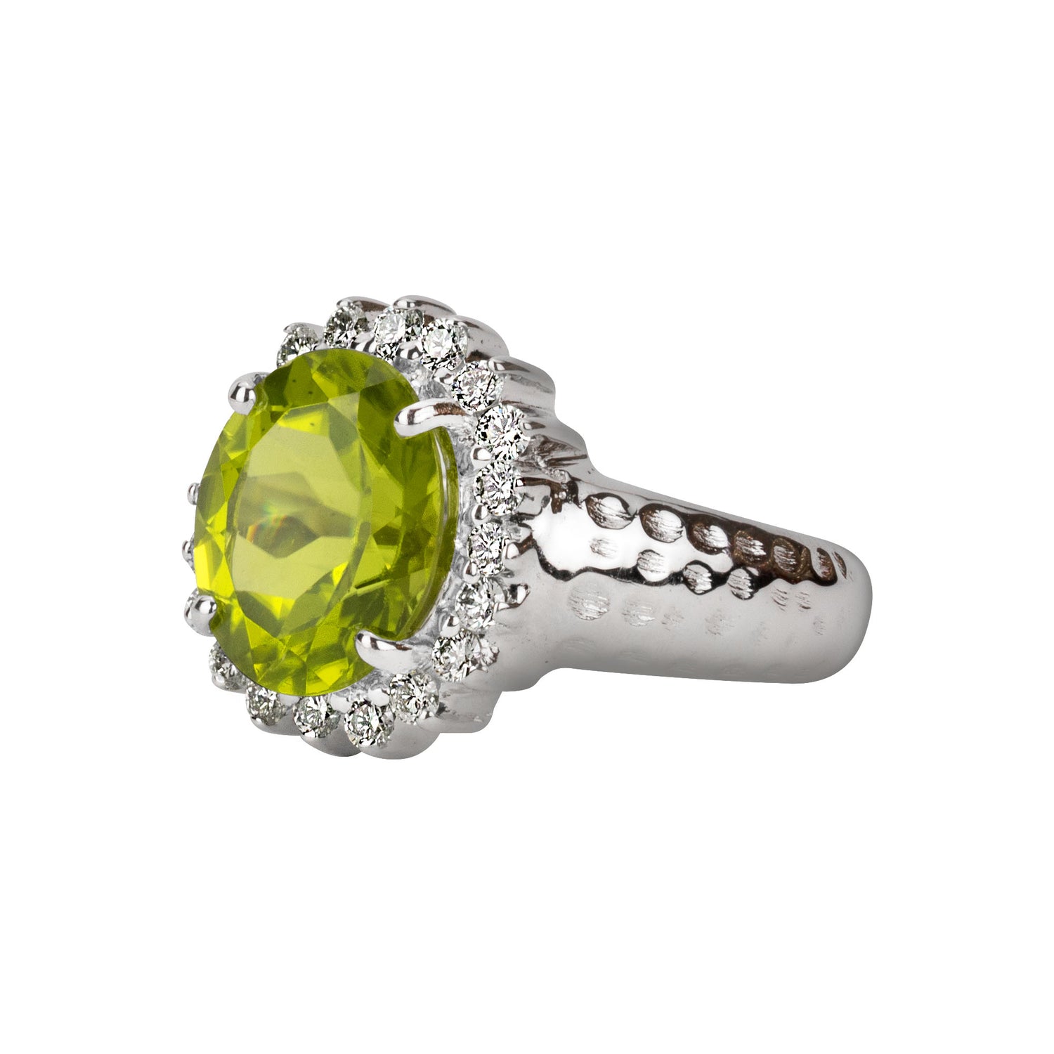 Ring- Peridot And Diamond (193FS) | Singhvi Jewels