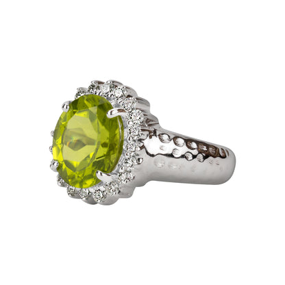 Ring- Peridot And Diamond (193FS) | Singhvi Jewels