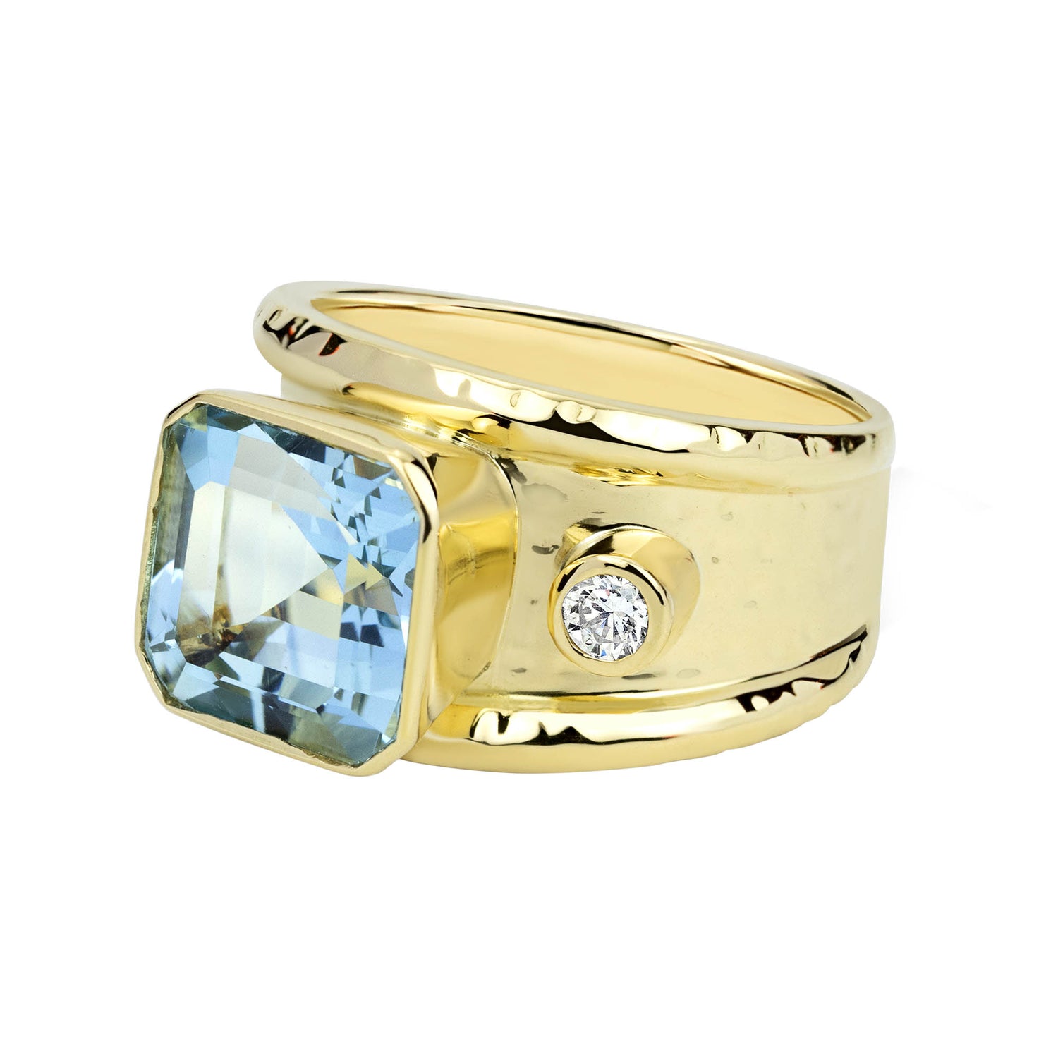 Ring - Aquamarine And Diamond (2317F) | Singhvi Jewels