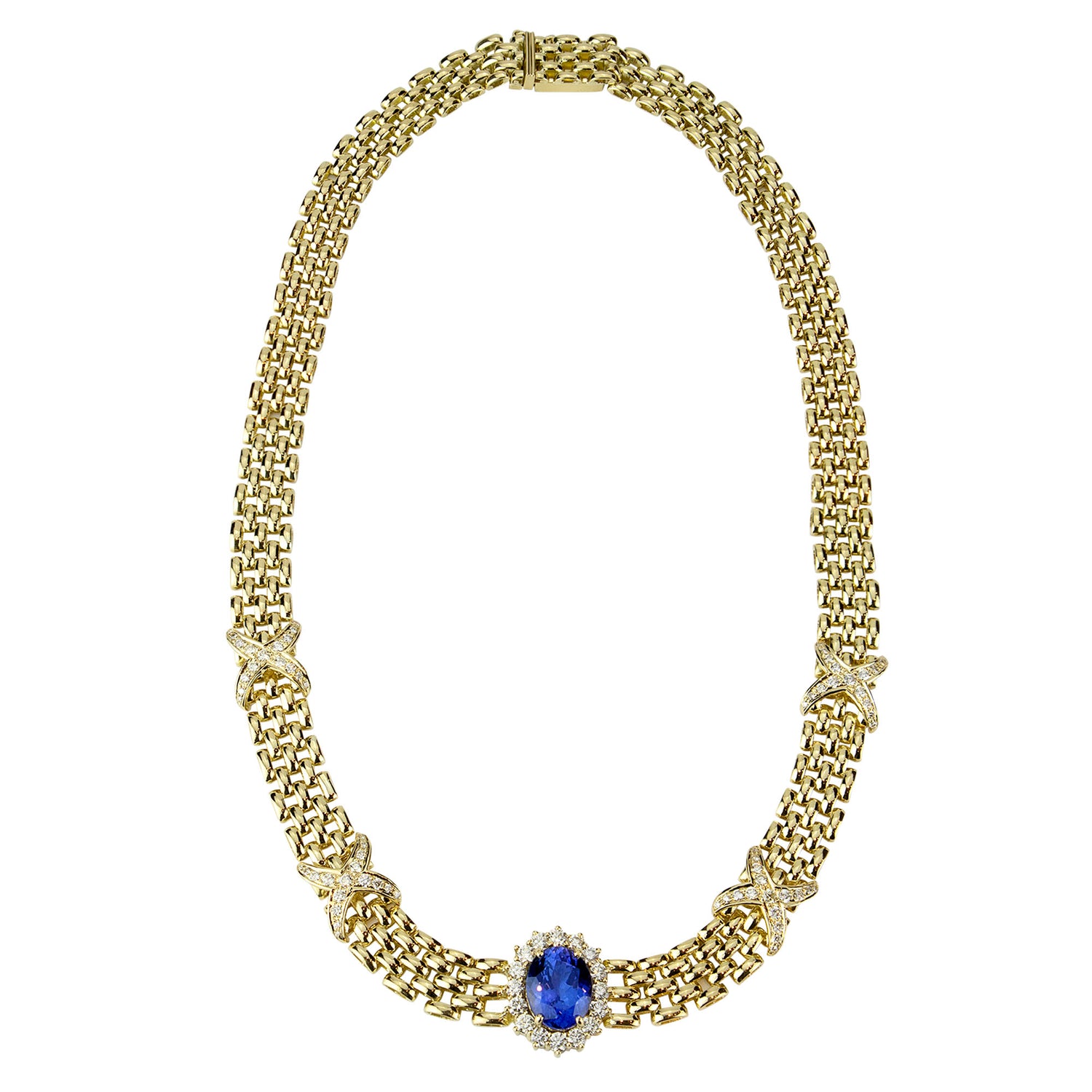 Necklace - Tanzanite And Diamond (2279A) | Singhvi Jewels