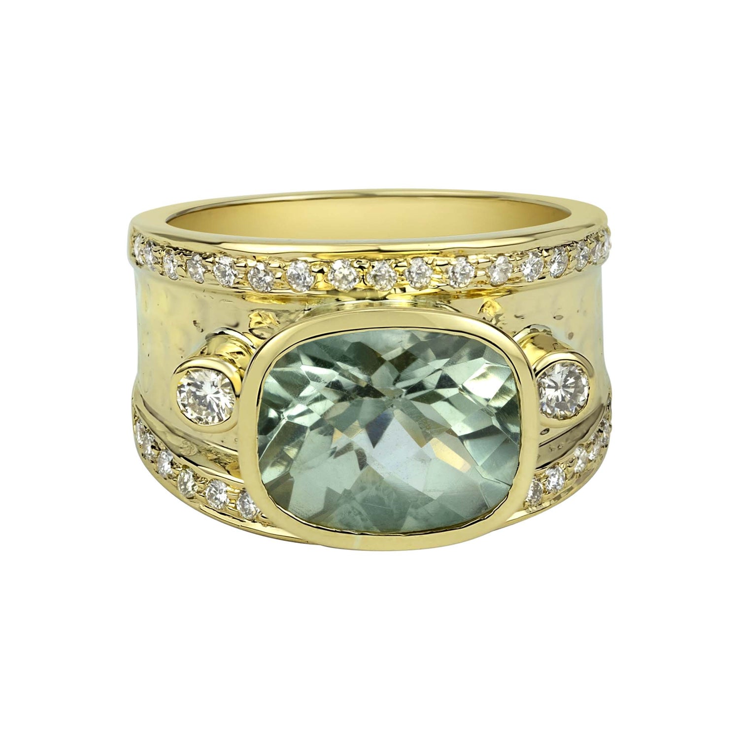 Ring - Green Quartz And Diamond (2317D) | Singhvi Jewels