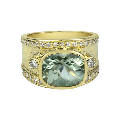 Ring - Green Quartz And Diamond (2317D) | Singhvi Jewels