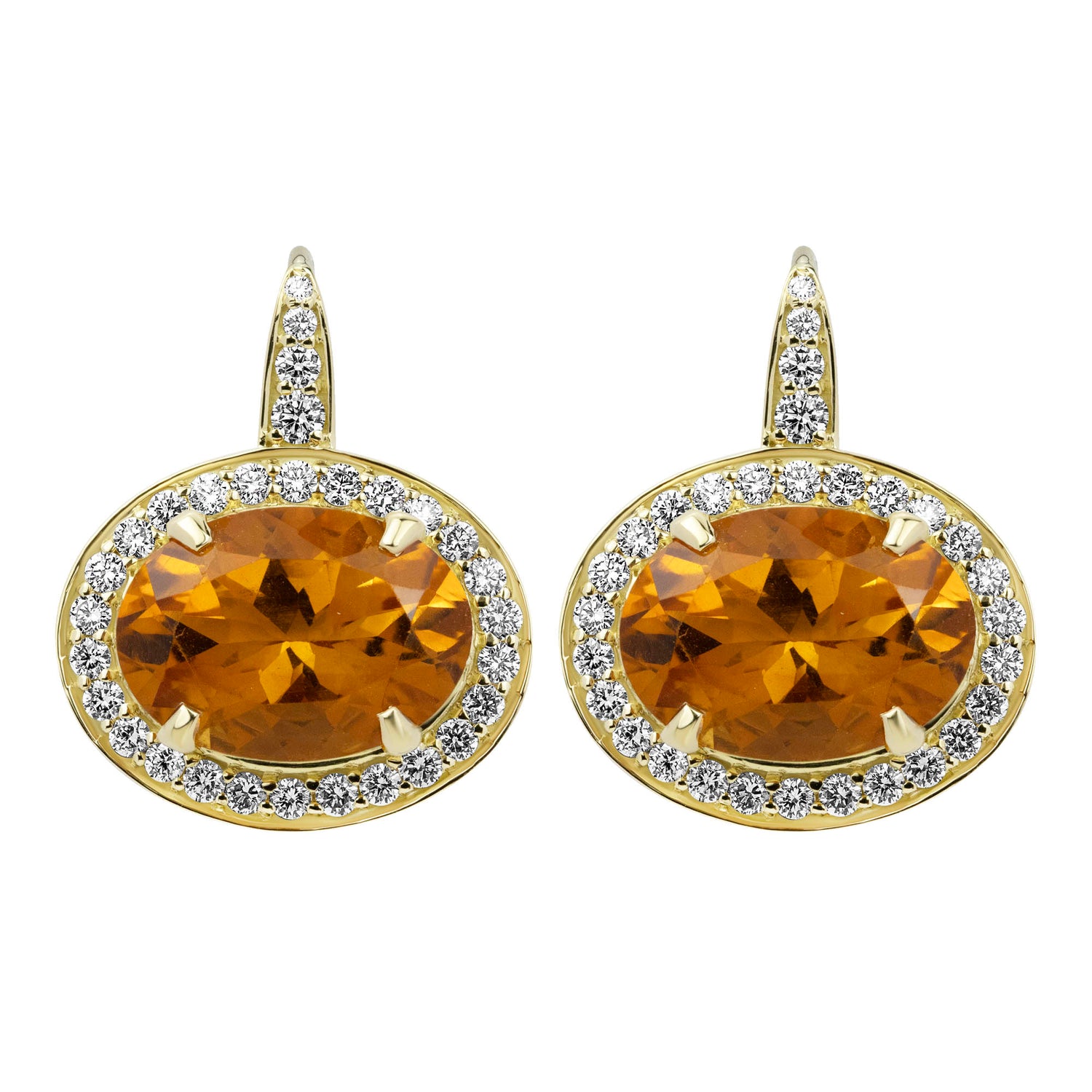Earrings - Citrine And Diamond (2361D) | Singhvi Jewels