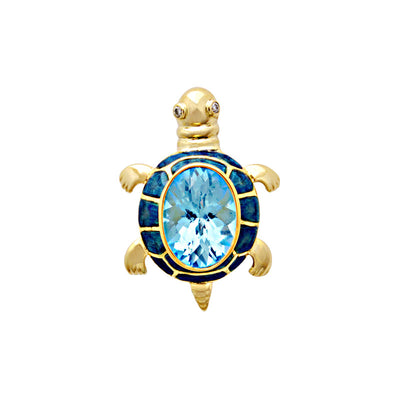 Brooch - Blue Topaz And Diamond (Enamel) (1947K)