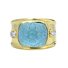 Ring - Blue Topaz And Diamond