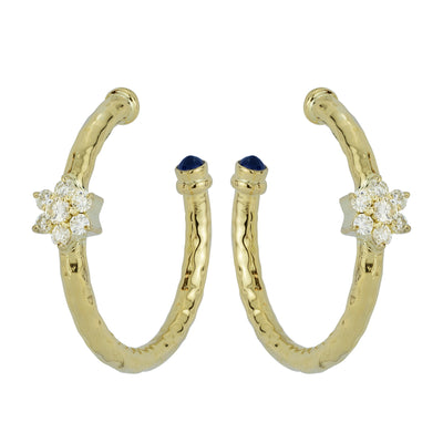 Earrings - Blue Sapphire & Diamond (2264B)