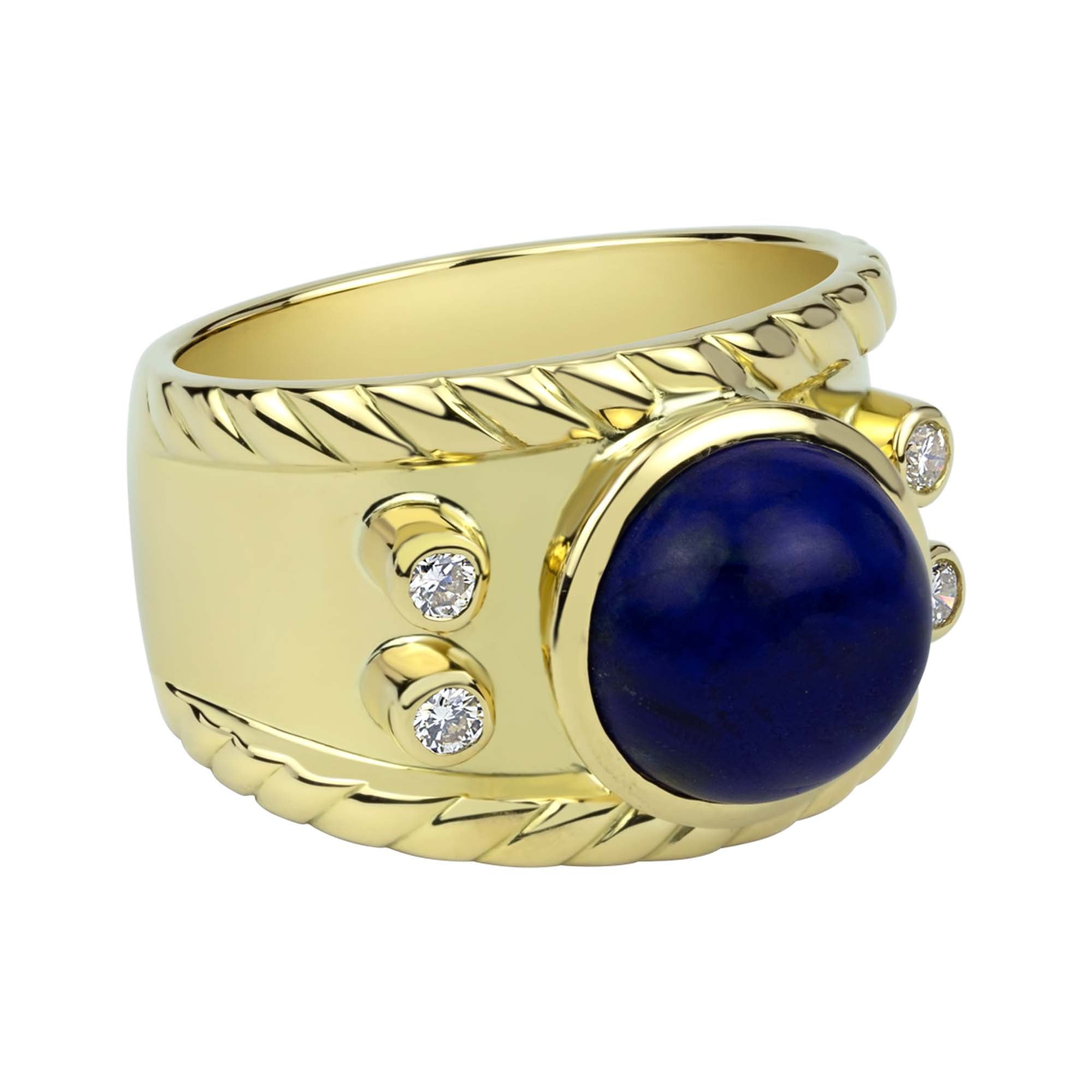 Ring - Lapis Lazuli And Diamond (2333B) | Singhvi Jewels