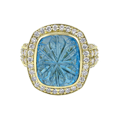 Ring - Blue Topaz And Diamond (2331B) | Singhvi Jewels