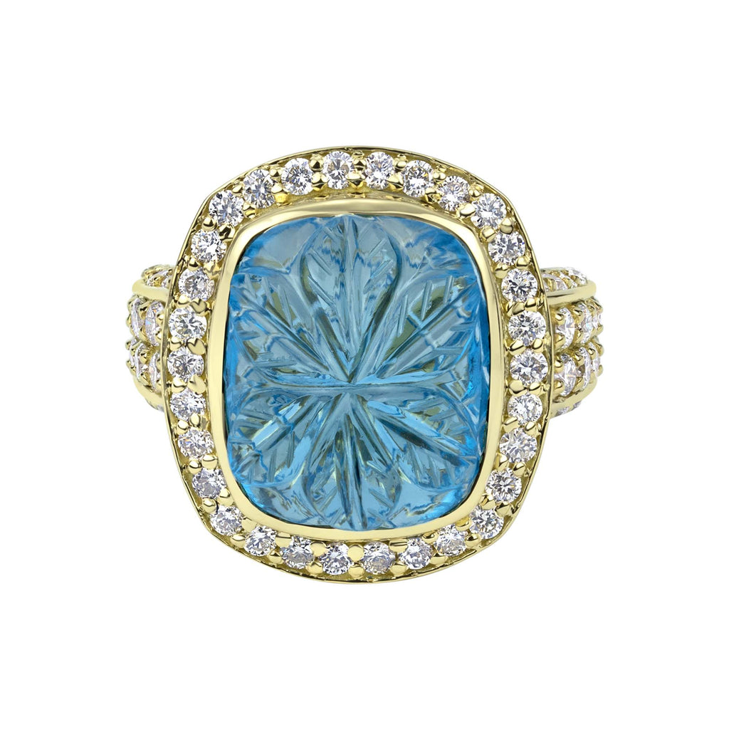 Ring - Blue Topaz And Diamond